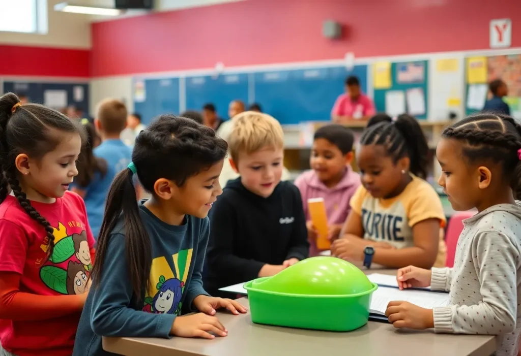 Children participating in educational activities at YMCA