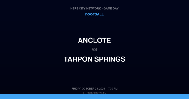 Anclote vs. Tarpon Springs — Football Game Day — Tarpon Springs, FL — Oct 23, 2026