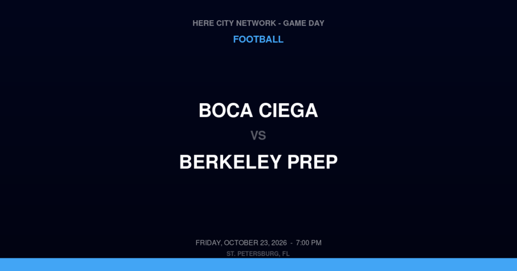 Boca Ciega vs. Berkeley Prep — Football Game Day — Tampa, FL — Oct 23, 2026