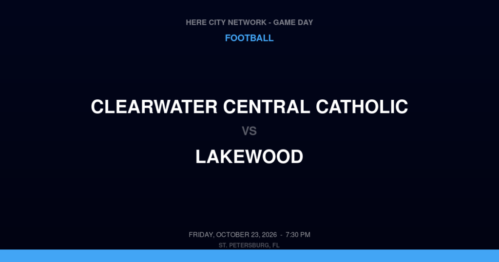 Clearwater Central Catholic vs. Lakewood — Football Game Day — St. Petersburg, FL — Oct 23, 2026