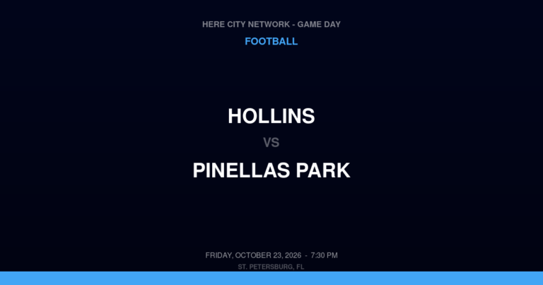 Hollins vs. Pinellas Park — Football Game Day — Largo, FL — Oct 23, 2026