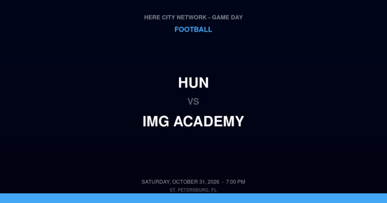 Hun vs. IMG Academy — Football Game Day — Bradenton, FL — Oct 31, 2026