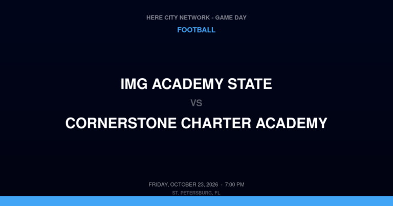 IMG Academy State vs. Cornerstone Charter Academy — Football Game Day — Belle Isle, FL — Oct 23, 2026