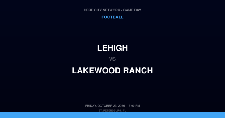 Lehigh vs. Lakewood Ranch — Football Game Day — Bradenton, FL — Oct 23, 2026