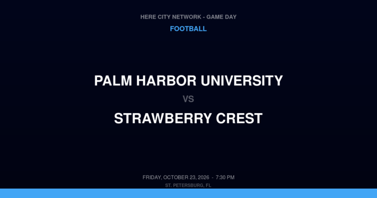 Palm Harbor University vs. Strawberry Crest — Football Game Day — Dover, FL — Oct 23, 2026