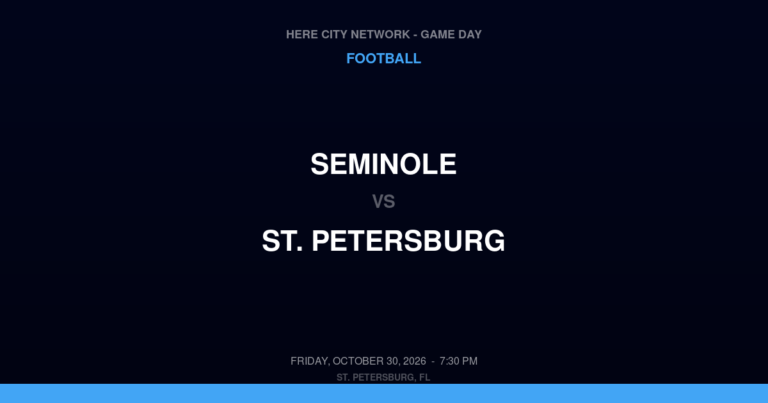 Seminole vs. St. Petersburg — Football Game Day — St. Petersburg, FL — Oct 30, 2026