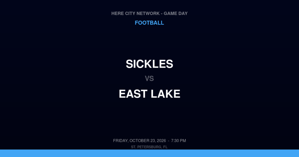 Sickles vs. East Lake — Football Game Day — Tarpon Springs, FL — Oct 23, 2026