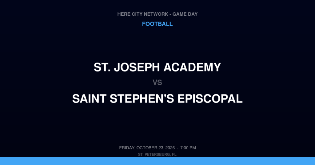 St. Joseph Academy vs. Saint Stephen's Episcopal — Football Game Day — Bradenton, FL — Oct 23, 2026