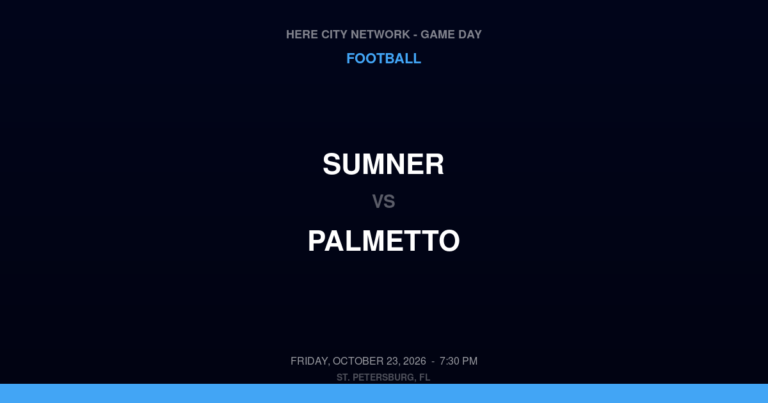 Sumner vs. Palmetto — Football Game Day — Palmetto, FL — Oct 23, 2026
